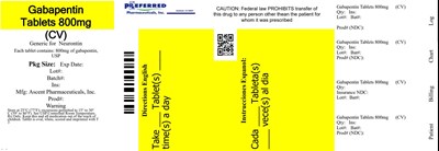 Gabapentin Tablets 800mg Cv (800 mg 500s)